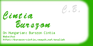 cintia burszon business card